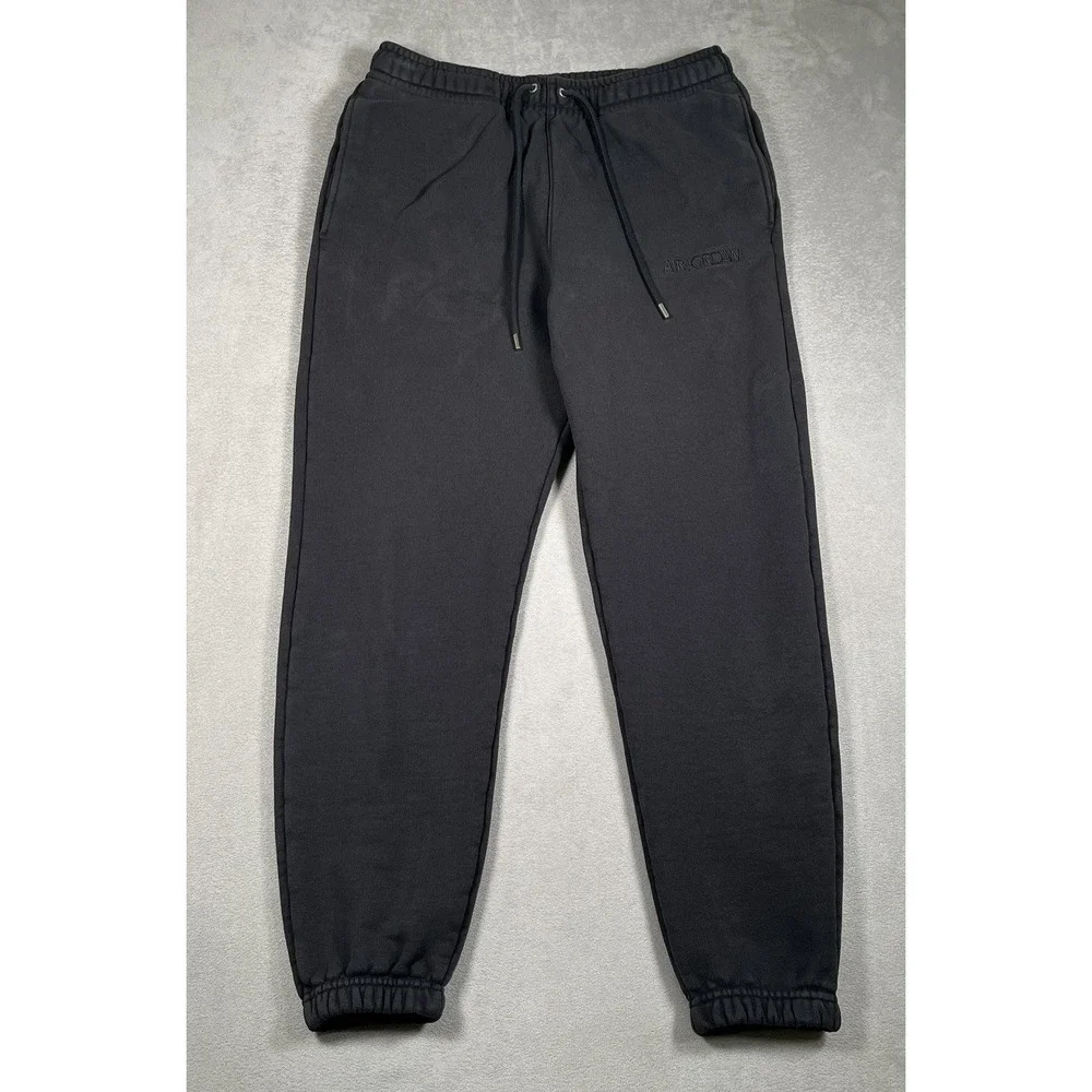Nike Air Jordan Wordmark Joggers Men's M Charcoal Fleece Sweatpants Jumpman Logo